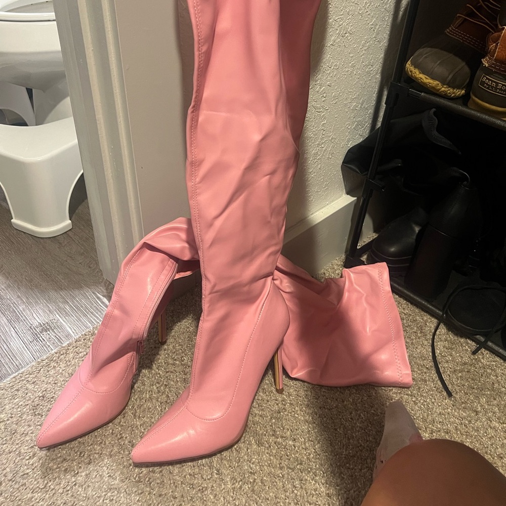 Pink Women's Over-the-Knee Boots